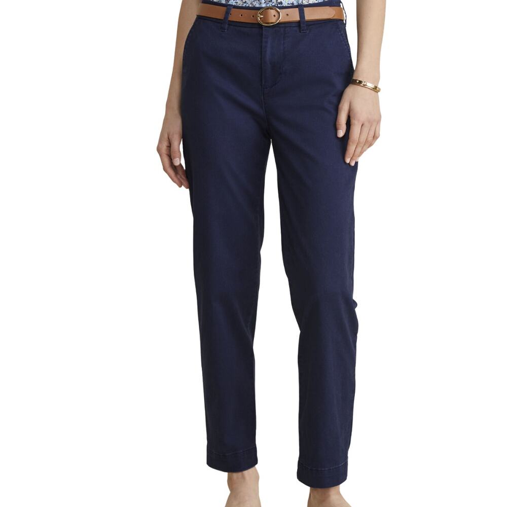 Vineyard Vines Mid Rise Vintage Chino Navy Blue Ankle Pant Cotton Plus Size 16